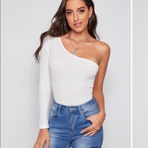 White one sleeve bodysuit! NEW! Never worn!